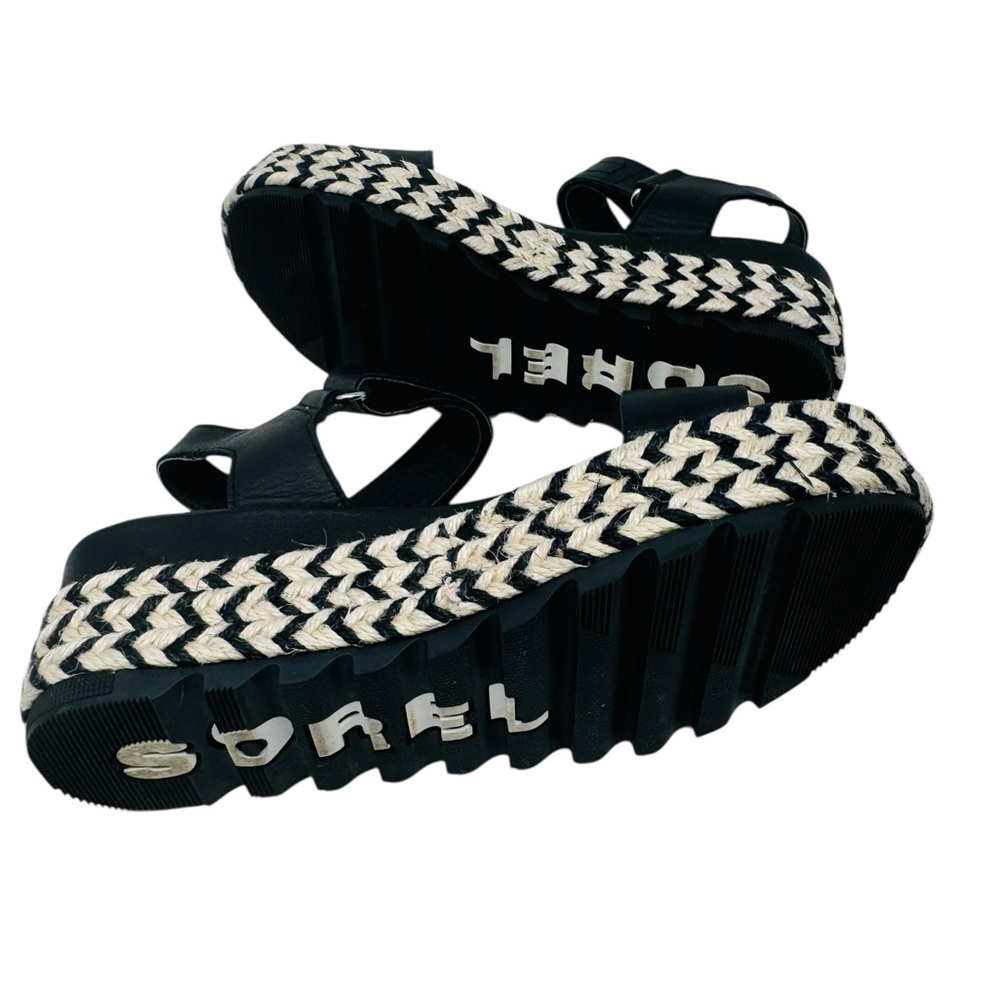Sorel N6053 Womens Black/White Cameron Flatform Wedge Sandals Size US 6 - Picture 6 of 7
